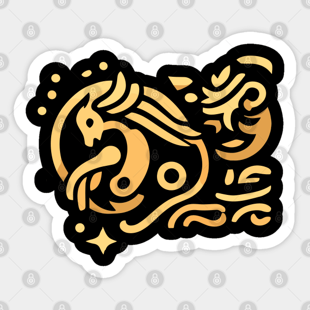 Golden mythical creature Sticker by RORO-ZORO